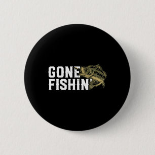 Gone Fishin Funny Largemouth B Gevist cadeau voor Ronde Button 5,7 Cm