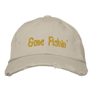 Gone Fishin' Geborduurde Pet