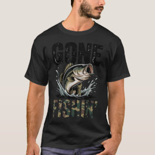 Gone Fishin Large Mouth Bass Springt Uit Water T-shirt