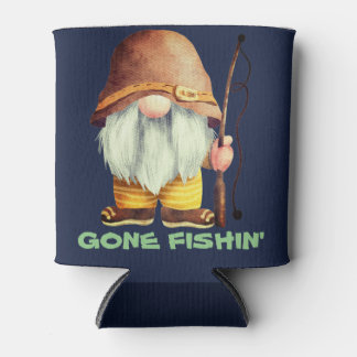 Gone Fishin'  Retro Gnome Met Gevist Pole Blikjeskoeler