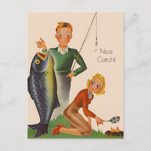  Gone Fishin Vist leuke Catch lingo Retro Feestdagenkaart