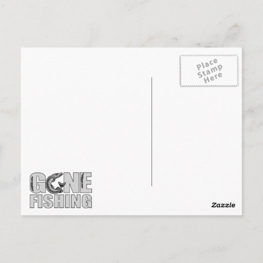 GONE FISHING carte postale personnalisée (Dos)