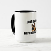 Gone Fishing. Shepherd in Charge. Mug (Devant gauche)
