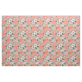 GONE FLORAL Coral Roos Print Stof (Yard (91,4 cm))