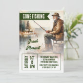 Gone Gevist Fisherman Scene Retirement Party Kaart (Staand voorkant)