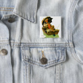 Gone Gevist Vierkante Button 5,1 Cm (In situ)