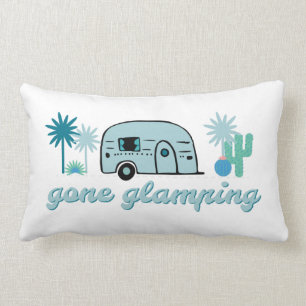 Gone Glamping Camper RV Camping Adventure Quote Kussen