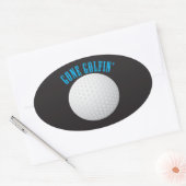 Gone Golfen ⛳🎁 Golfbal Golfer Ovale Sticker (Envelop)