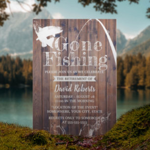 Gone in ruste Vist Rustige Wood Pensionering Kaart