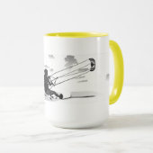 Gone Knots Kitesurfing - Geel met grote koffie-Mok Mok (Voorkant rechts)