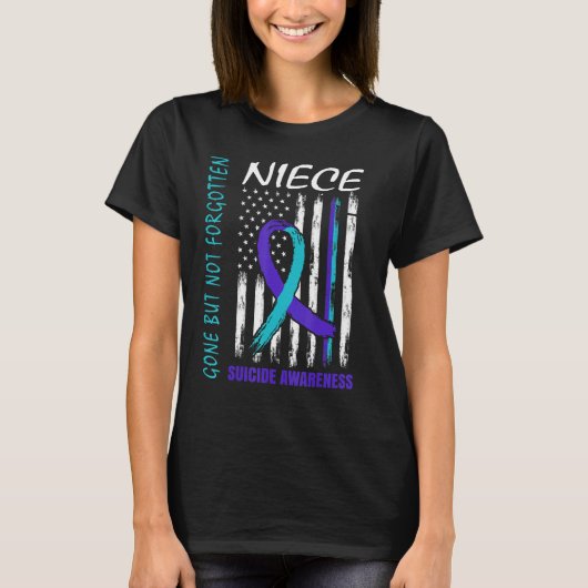 Gone, niet vergeten Niece Suicide Awareness Fla T-shirt (Voorkant)