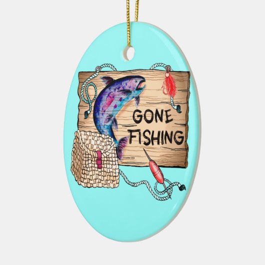Gone Pêche ornement ovale (Gauche)