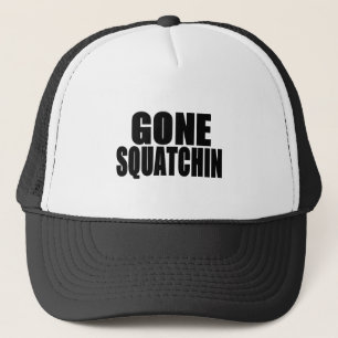 Gone Squatchin Black Logo Trucker Pet