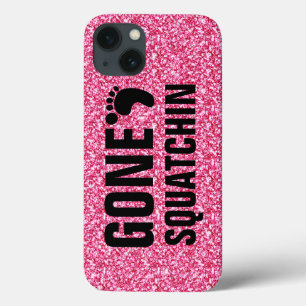 GONE SQUATCHIN BLACK PINK GLITTER FOTO iPhone 13 HOESJE
