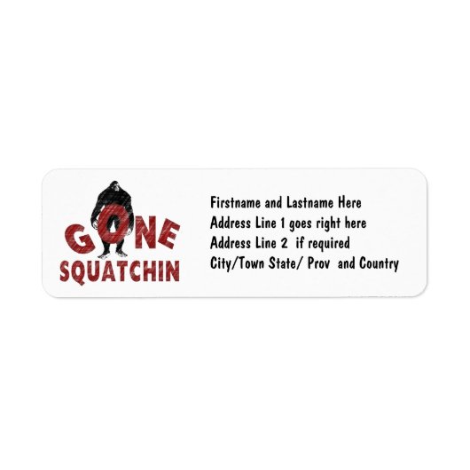 Gone Squatchin - Crayon Style Squatcher Etiket (Voorkant)