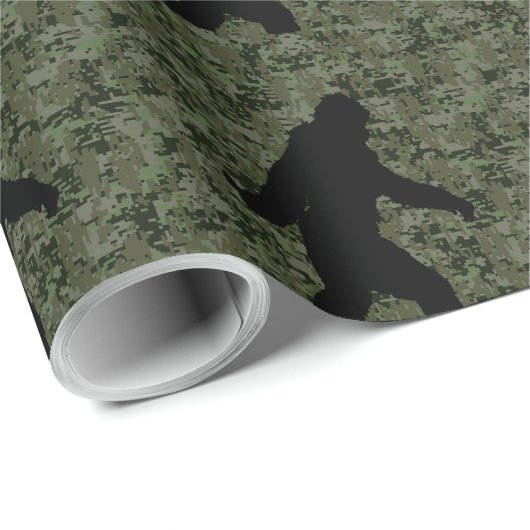Gone Squatchin for on Olive Digital Camouflage Cadeaupapier (Rol Hoek)