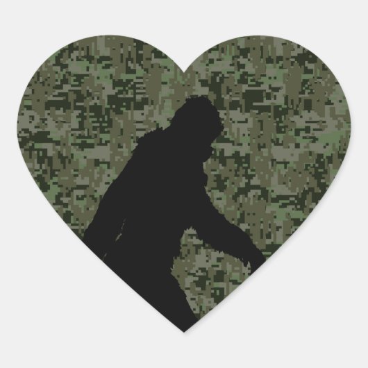 Gone Squatchin for on Olive Digital Camouflage Hart Sticker (Voorkant)