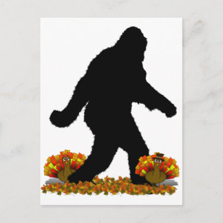 Gone Squatchin for Thanksgiving Turkey Feestdagenkaart