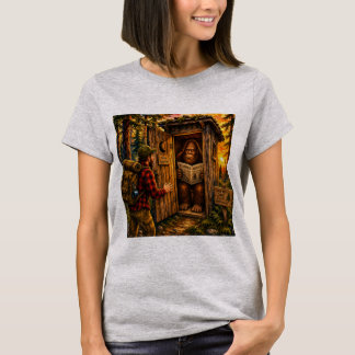 Gone Squatchin Grappige Bigfoot Buitenhuis Aquarel T-shirt