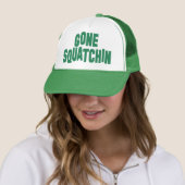 Gone Squatchin Green Mesh Snap Back Trucker Hat Trucker Pet (In situ)