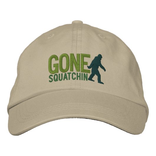 GONE SQUATCHIN GROOT geborduurd pet (Voorkant)