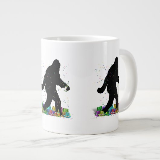 Gone Squatchin' in het nieuwjaar Extra Grote Mok (Voorkant rechts)