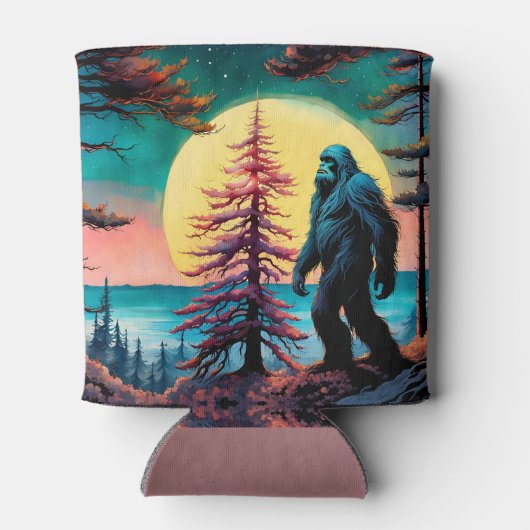 Gone Squatchin' Kleurrijke Sasquatch Landschap Blikjeskoeler (Achterkant)