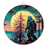 Gone Squatchin' Kleurrijke Sasquatch Landschap Dartbord (Voorkant)