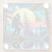 Gone Squatchin' Kleurrijke Sasquatch Landschap Glazen Onderzetter (Achterkant)