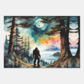 Gone Squatchin' Kleurrijke Sasquatch Landschap Inpakpapier Vel (Voorkant 2)