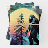 Gone Squatchin' Kleurrijke Sasquatch Landschap Inpakpapier Vel (In situ)