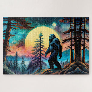 Gone Squatchin' Kleurrijke Sasquatch Landschap Legpuzzel