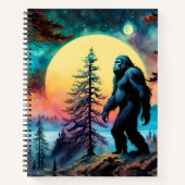 Gone Squatchin' Kleurrijke Sasquatch Landschap Notitieboek (Voorkant)