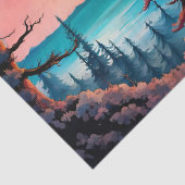 Gone Squatchin' Kleurrijke Sasquatch Landschap Tissuepapier (Detail)