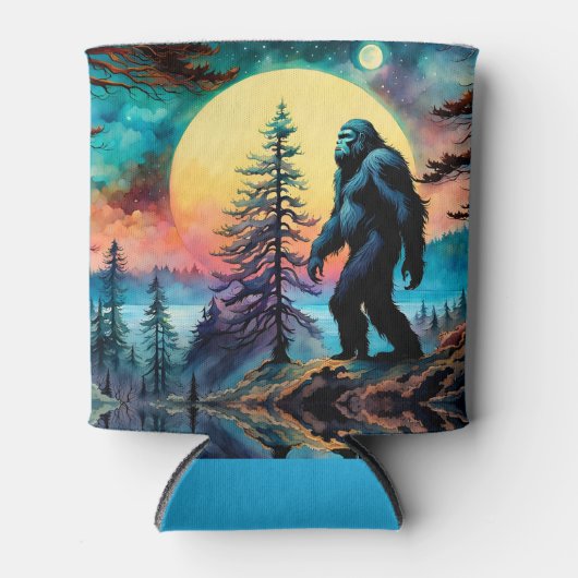 Gone Squatchin' Kleurrijke Sasquatch Moon Blikjeskoeler (Voorkant)