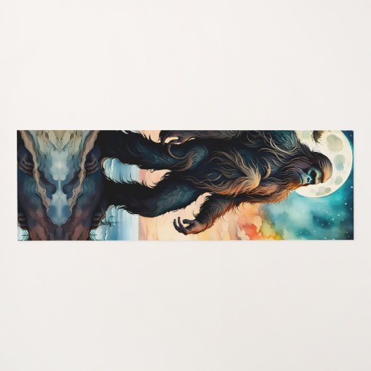 Gone Squatchin' Kleurrijke Sasquatch Moon Yogamat (Achterkant (horizontaal))