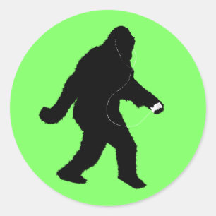 Gone Squatchin' met oordopjes Ronde Sticker