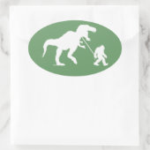 Gone Squatchin met T-rex Ovale Sticker (Tas)