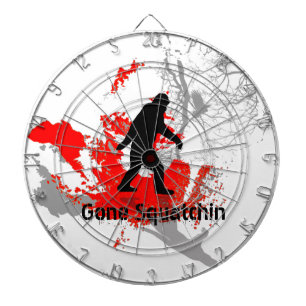 Gone Squatchin met zwart Bigfoot dartboard Dartbord