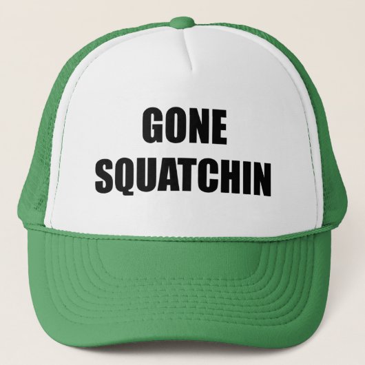 Gone Squatchin pet, zoals Bobo Big Foot hunter Trucker Pet (Voorkant)