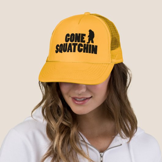 Gone Squatchin Profile Trucker Hat Trucker Pet (In situ)
