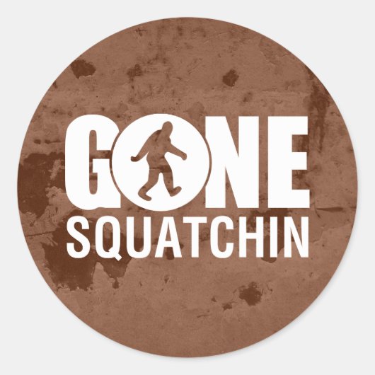 Gone Squatchin  Ronde Sticker (Voorkant)