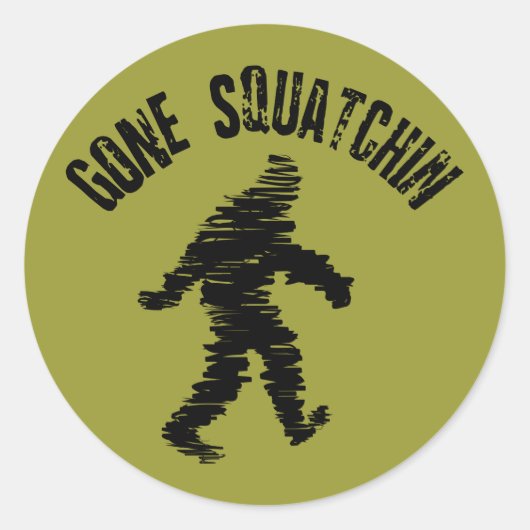 Gone Squatchin Ronde Sticker (Voorkant)