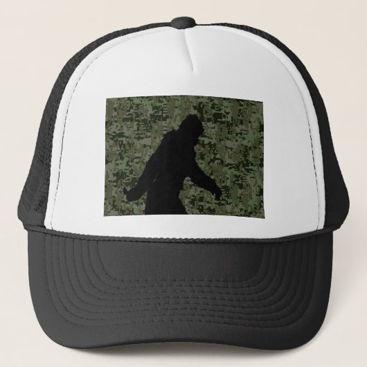 Gone Squatchin Silhouette op Digital Camouflage Trucker Pet (Voorkant)