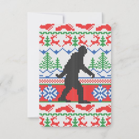 Gone Squatchin Ugly kerstSweater Knit Style Kaart (Voorkant)