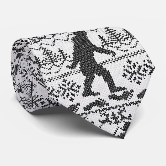 Gone Squatchin Ugly kerstSweater Knit Style Stropdas (Opgerold)