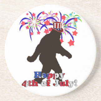 Gone Squatchin voor 4 juli (tekst en Fireworks) Zandsteen Onderzetter