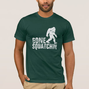 Gone Squatchin - white distress T-shirt