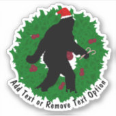 Gone Squatchin' Wreated Kerstmis Sticker (Voorkant)