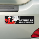 Gone Squatchin, zwarte bigfoot Bumpersticker (Op auto)